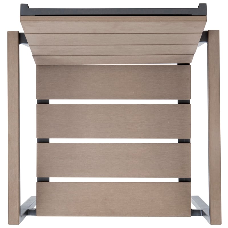 Safavieh Beldan Stackable Wood/Metal Chairs in Distressed Taupe Gray (Set of 2)