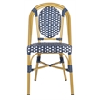 Safavieh Lenda Rattan/Metal Stackable Bistro Chairs in Navy/White (Set of 2)