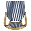Safavieh Lenda Rattan/Metal Stackable Bistro Chairs in Navy/White (Set of 2)