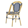 Safavieh Lenda Rattan/Metal Stackable Bistro Chairs in Navy/White (Set of 2)