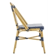 Safavieh Lenda Rattan/Metal Stackable Bistro Chairs in Navy/White (Set of 2)