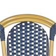 Safavieh Lenda Rattan/Metal Stackable Bistro Chairs in Navy/White (Set of 2)