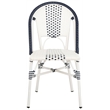 Safavieh Zoya Rattan/Metal Stackable Bistro Chairs in Navy and White (Set of 2)