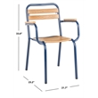 Safavieh Rayton Wood/Metal Patio Stackable Chairs in Navy and Brown (Set of 2)