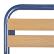 Safavieh Rayton Wood/Metal Patio Stackable Chairs in Navy and Brown (Set of 2)