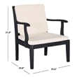Safavieh Bradbury 4-Piece Wood/Polyester Outdoor Set in Dark Slate Gray/Beige