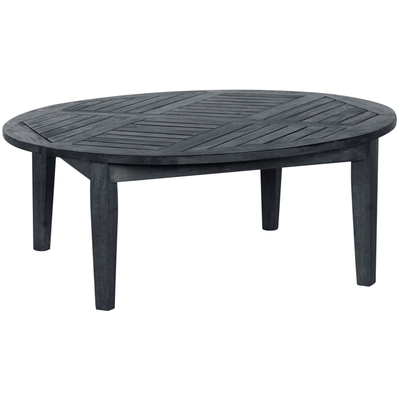 Safavieh Anaheim 5-Piece Acacia Wood/Polyester Coffee Set in Dark Gray/Beige