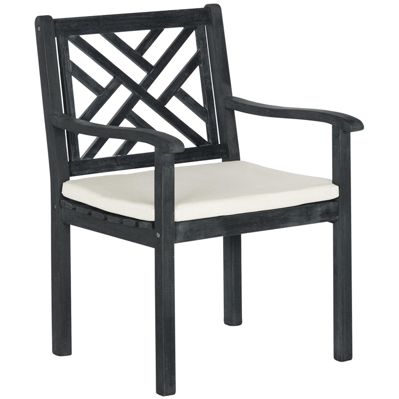 Safavieh Bradbury 5-Piece Acacia Wood/Polyester Dining Set in Dark Gray/Beige