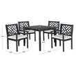 Safavieh Bradbury 5-Piece Acacia Wood/Polyester Dining Set in Dark Gray/Beige
