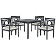 Safavieh Montclair 5-Piece Acacia Wood/Polyester Dining Set in Dark Gray/Beige