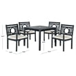 Safavieh Montclair 5-Piece Acacia Wood/Polyester Dining Set in Dark Gray/Beige