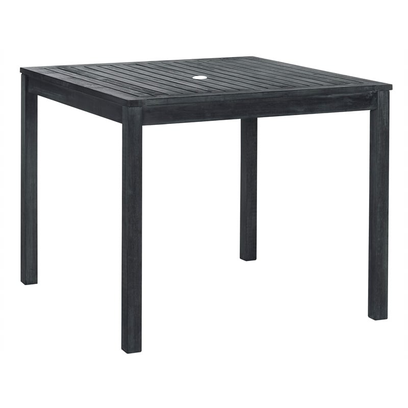 Safavieh Montclair 5-Piece Acacia Wood/Polyester Dining Set in Dark Gray/Beige