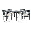 Safavieh Montclair 5-Piece Acacia Wood/Polyester Dining Set in Dark Gray/Beige