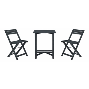 safavieh gallo 3-piece acacia wood outdoor balcony bistro set in dark slate gray