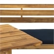 Safavieh Wilton Acacia Wood Outdoor Balcony Corner Lounge Set in Natural/Navy