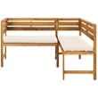 Safavieh Wilton Acacia Wood Outdoor Balcony Corner Lounge Set in Natural/Beige