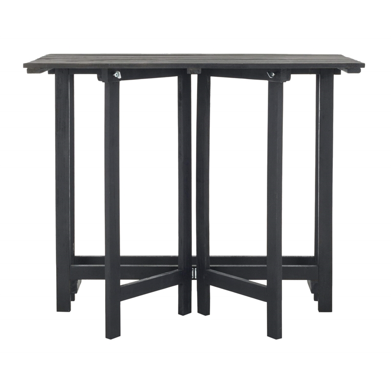 Safavieh Wilton Acacia Wood Balcony Corner Lounge Set in Dark Slate Gray/Beige