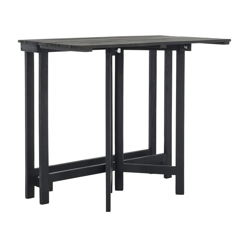 Safavieh Wilton Acacia Wood Balcony Corner Lounge Set in Dark Slate Gray/Beige