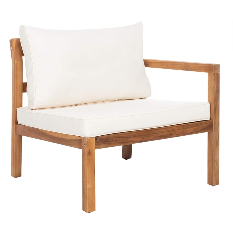 Safavieh Pratia 5-Piece Acacia Wood Frame Outdoor Set in Natural and Beige