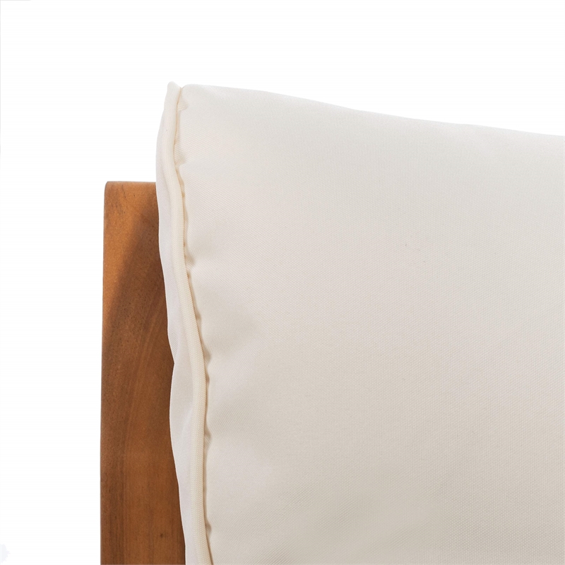 Safavieh Pratia 5-Piece Acacia Wood Frame Outdoor Set in Natural and Beige