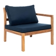 Safavieh Pratia 5-Piece Acacia Wood Frame Outdoor Set in Natural and Navy
