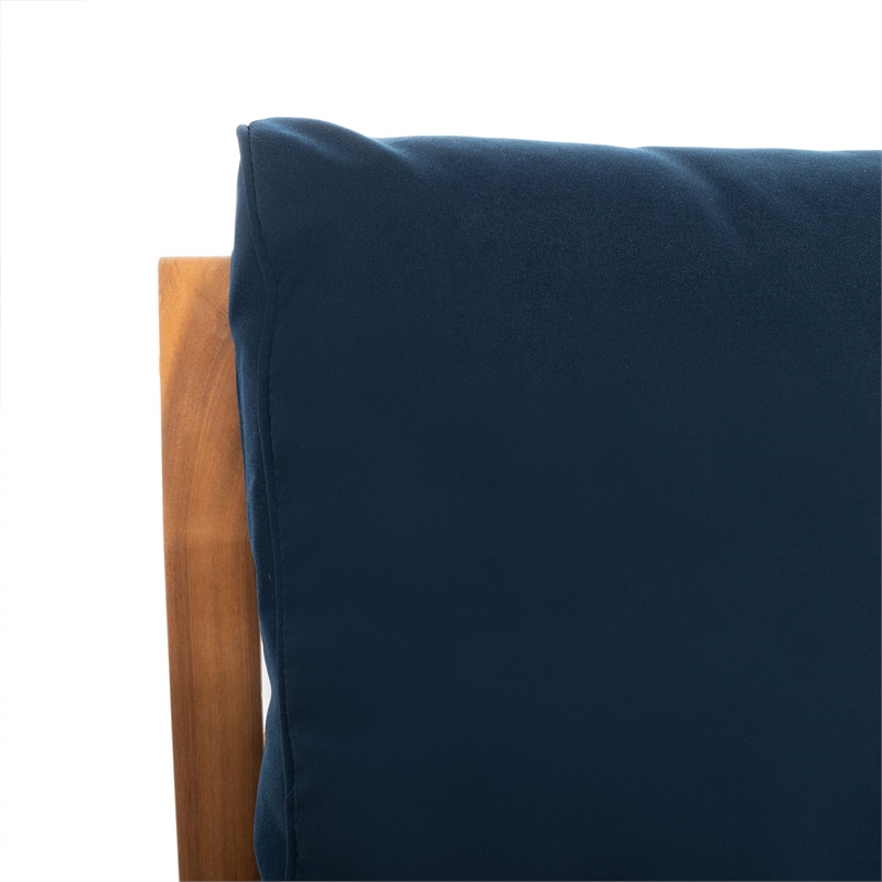 Safavieh Pratia 5-Piece Acacia Wood Frame Outdoor Set in Natural and Navy