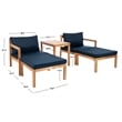 Safavieh Pratia 5-Piece Acacia Wood Frame Outdoor Set in Natural and Navy
