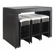 Safavieh Horus Wicker/Polyester/Steel Frame Outdoor Dining Set in Black/Beige