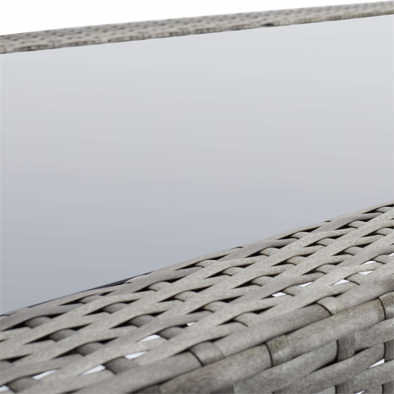 Safavieh Horus Wicker/Polyester/Steel Frame Outdoor Dining Set in Gray/Beige