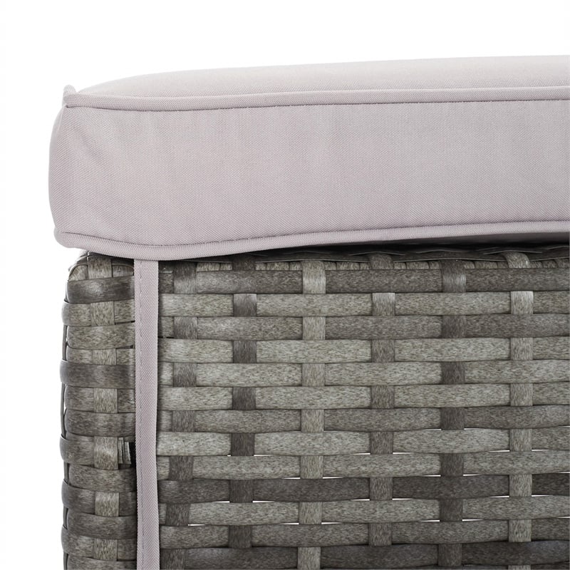 Safavieh Horus Wicker/Polyester/Steel Frame Outdoor Dining Set in Gray/Beige