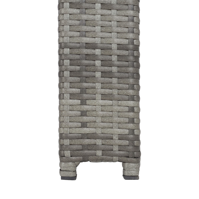 Safavieh Horus Wicker/Polyester/Steel Frame Outdoor Dining Set in Gray/Beige