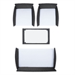 Safavieh Abdul 4-Piece Polyester Wicker/Steel Outdoor Living Set in Black/White