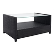 Safavieh Vellor 4-Piece Polyester Wicker/Steel Outdoor Living Set in Black/Beige