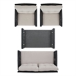 Safavieh Vellor 4-Piece Polyester Wicker/Steel Outdoor Living Set in Black/Beige