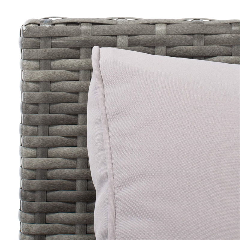 Safavieh Vellor 4-Piece Polyester Wicker/Steel Outdoor Living Set in Gray/Beige