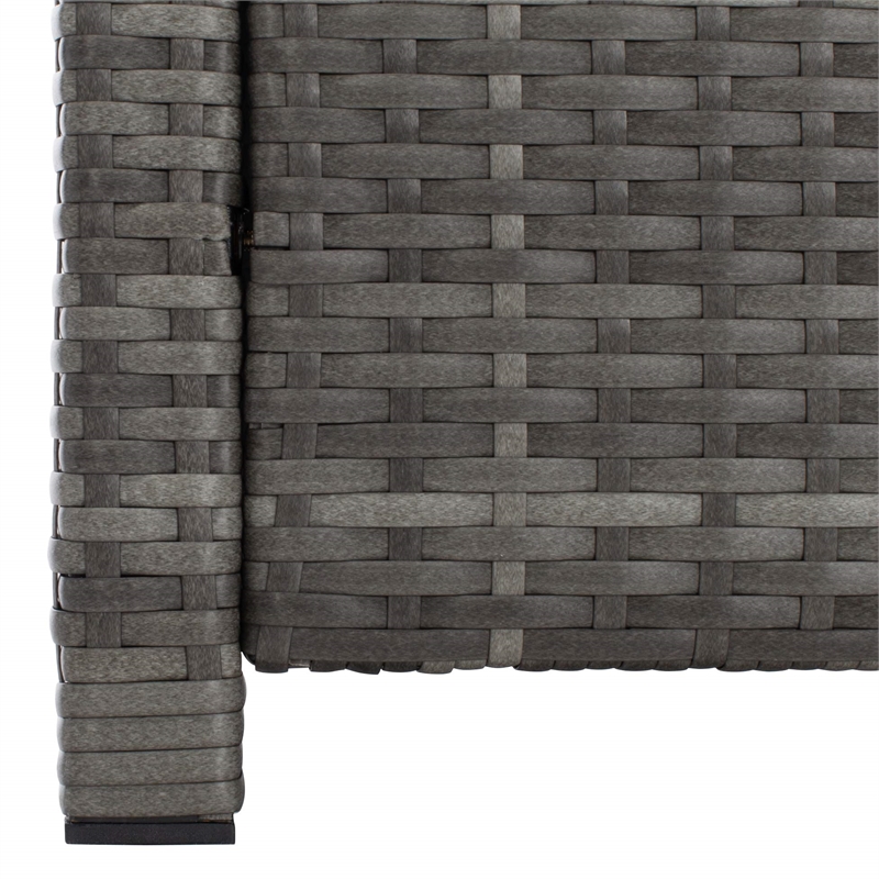 Safavieh Vellor 4-Piece Polyester Wicker/Steel Outdoor Living Set in Gray/Beige