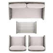 Safavieh Vellor 4-Piece Polyester Wicker/Steel Outdoor Living Set in Gray/Beige