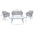 Safavieh Belmi 4-Piece Steel Metal Outdoor Living Set in Gray Rope
