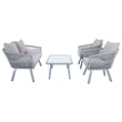 Safavieh Belmi 4-Piece Steel Metal Outdoor Living Set in Gray Rope