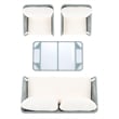 Safavieh Kerson 4-Piece Polyester Fabric/Steel Outdoor Living Set in Gray/Beige