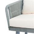 Safavieh Kerson 4-Piece Polyester Fabric/Steel Outdoor Living Set in Gray/Beige
