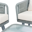 Safavieh Kerson 4-Piece Polyester Fabric/Steel Outdoor Living Set in Gray/Beige