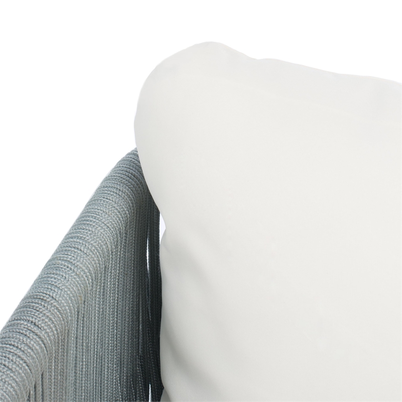 Safavieh Kerson 4-Piece Polyester Fabric/Steel Outdoor Living Set in Gray/Beige