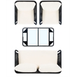 Safavieh Kerson 4-Piece Polyester Fabric/Steel Outdoor Living Set in Black/Beige