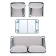 Safavieh Kerson 4-Piece Polyester Fabric/Steel Outdoor Living Set in Gray