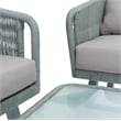 Safavieh Kerson 4-Piece Polyester Fabric/Steel Outdoor Living Set in Gray