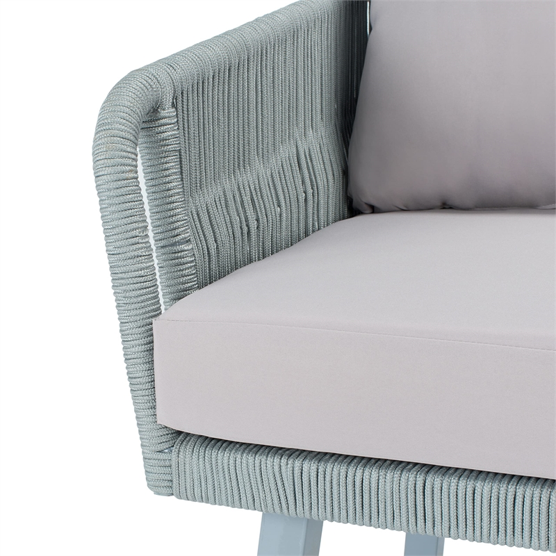 Safavieh Kerson 4-Piece Polyester Fabric/Steel Outdoor Living Set in Gray