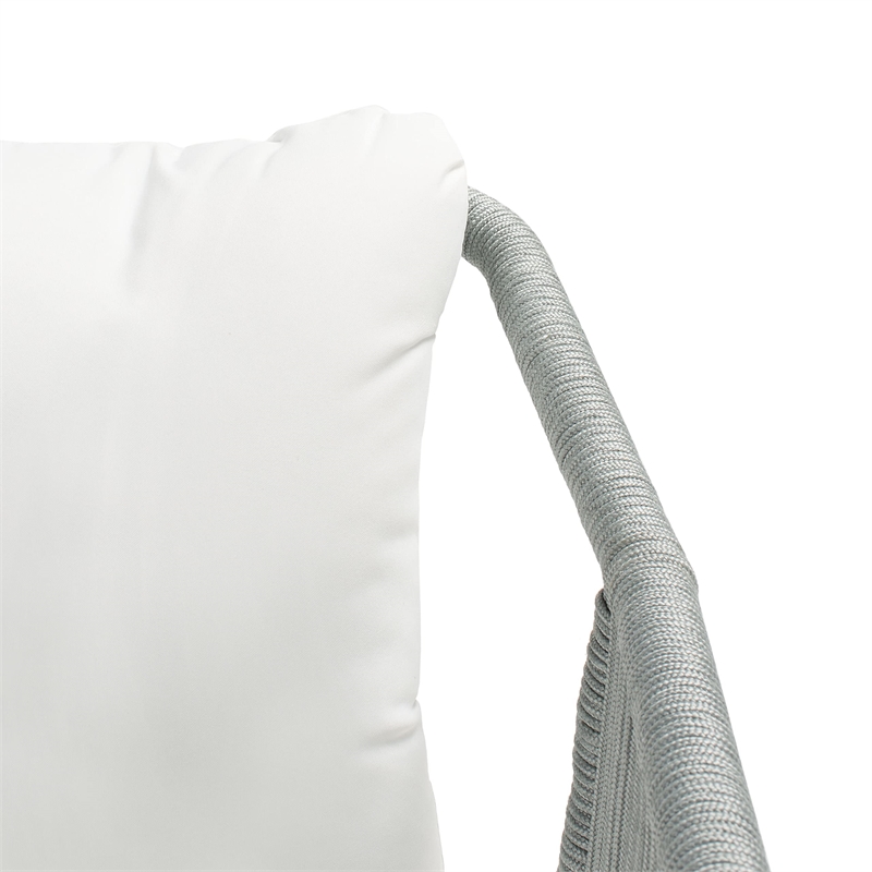 Safavieh Torsla 4-Piece Steel Metal Outdoor Living Set in Gray Rope and Beige