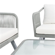 Safavieh Torsla 4-Piece Steel Metal Outdoor Living Set in Gray Rope and Beige