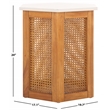 Danez Hexagon Elm Wood Accent Table in White/Natural
